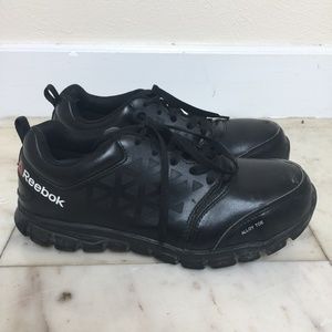 Reebok Mens Sz/8.5W Alloy Toe Leather Work Shoe